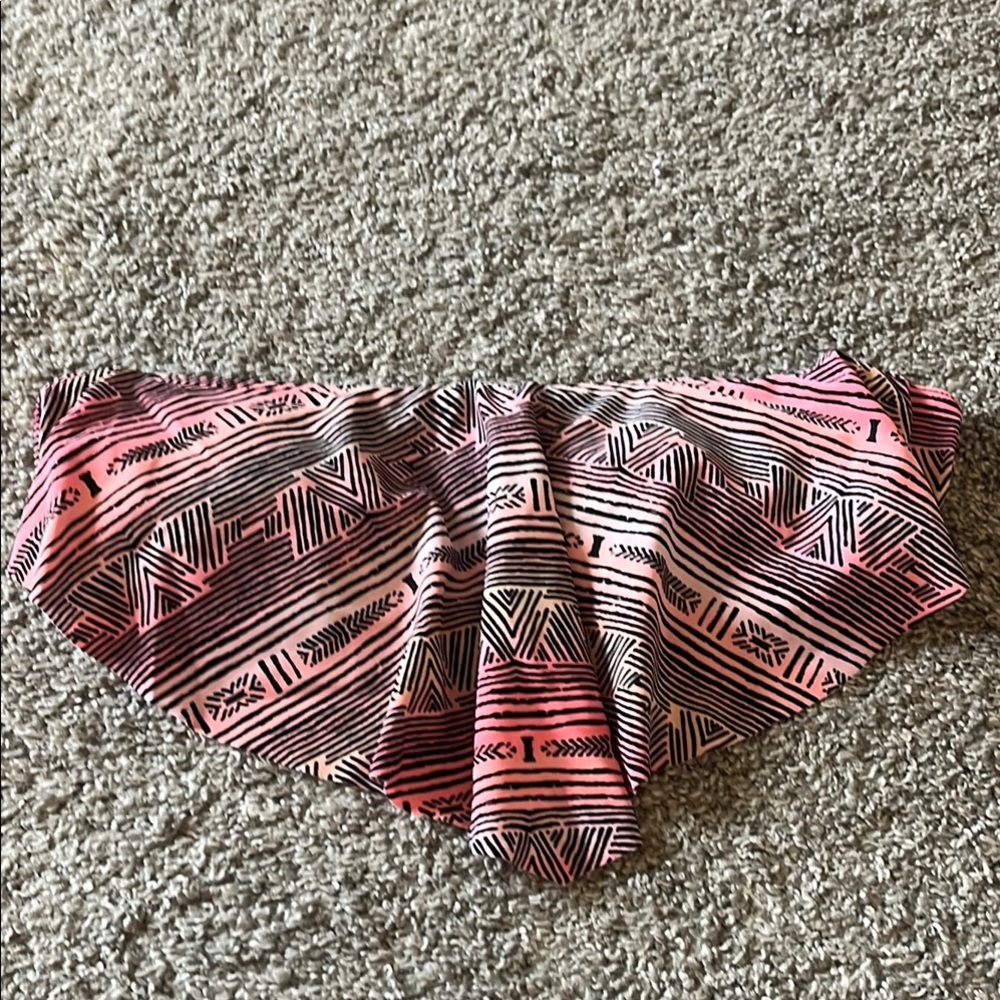 Pink and Black Patterned Bikini Top - Junior’s Size M